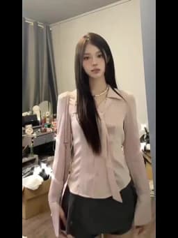 Korean Pink Striped Long Sleeve Shirt for Women Autumn 2026 Woman Fashion Lapel Collar Blouse Female Slim Fit Lace Up Shirts