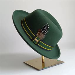 Dark Green Fedora Hat DIY fedora hat small turn-up men's hat retro jazz hat women's role-playing hat mens hat gorras para hom