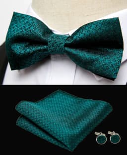 HUISHI Classic Blue Bowties For Men Paisley Floral Bow Tie Pocket Square Cufflinks Suit Set Wedding Party Plaid Solid Butterfly