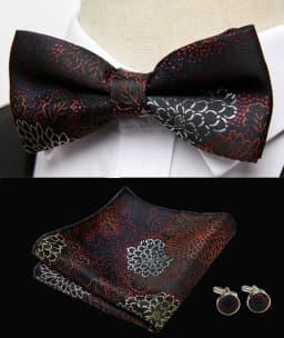 HUISHI Classic Blue Bowties For Men Paisley Floral Bow Tie Pocket Square Cufflinks Suit Set Wedding Party Plaid Solid Butterfly