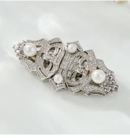 Vintage High-end Palace Style Brooch Men's Collar Clip Buckle Dual-purpose Broche Pearl Removable Pins Luxury Clothing Corsage