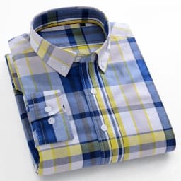 Fashion Korean Trends Casual Long-Sleeve Shirts for Men Slim Fit Plain Shirt 100% Cotton Plaid Striped Tops Soft Designer Clothe