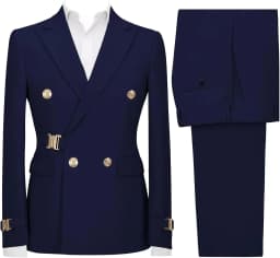 Mens 2 Piece Suit Slim Fit Double Breasted Suit Men Casual Blazer Jacket Pants Outfit