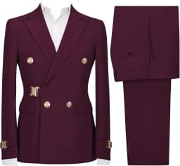 Mens 2 Piece Suit Slim Fit Double Breasted Suit Men Casual Blazer Jacket Pants Outfit
