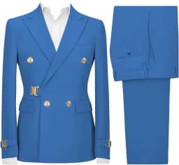 Mens 2 Piece Suit Slim Fit Double Breasted Suit Men Casual Blazer Jacket Pants Outfit