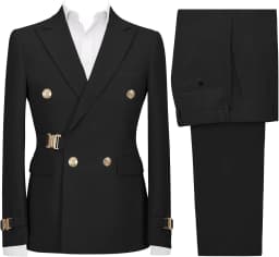 Mens 2 Piece Suit Slim Fit Double Breasted Suit Men Casual Blazer Jacket Pants Outfit
