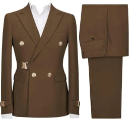 Mens 2 Piece Suit Slim Fit Double Breasted Suit Men Casual Blazer Jacket Pants Outfit
