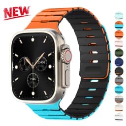 Magnetic Silicone Band for Apple Watch Ultra 3/2 49mm 46 45 44mm 42mm Adjustable Sport Strap for Iwatch Series 11 10 9 8 7 SE3