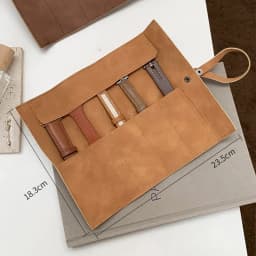 2026 Watch Band Roll Organizer with 5 Slots,Storage Box,Easy Carry On Watchlover Storage,Full Grain Leather,Handmade Travel Case