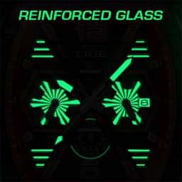 LIGE Men Watch Fashion Red Silicone Tonneau Sports Chronograph Quartz Wristwatch Casual Waterproof Watches For Men Reloj Hombre