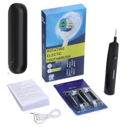 Rotating Electric Toothbrush, 5 Cleaning Modes Timer Clean Teeth Whitening, USB Rechargeable Toothbrush with Replaced Heads