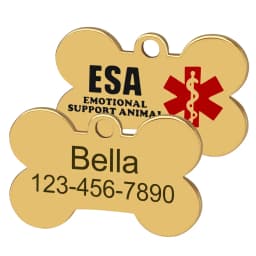 Personalized ESA Dog Tag Stainless Steel Custom Emotional Support Animal Pet ID Tags Bone Pet Tag Pendants