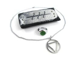 Brdwn Cosplay Akatsuki Hidan Itachi Logo Headband Necklace Ring Kunai