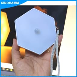 Rechargeable LED Closet Night Light with PIR Motion Sensor and Hexagon Magnetic Kitchen Bathroom Cabinet Portable Emergency Lamp