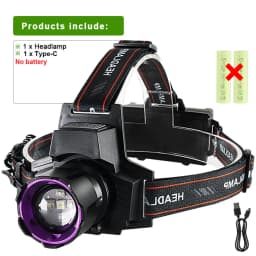 395nm UV Headlamp Ultraviolet Zoomable Headlight Rechargeable Purple Head Torch Catch Scorption Hunting Light Pet Urine Detector