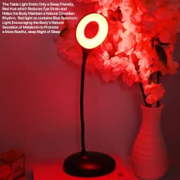 620nm Red Cordless Table Lamp with Standing Dimmable 3 Brightness Levels White Desk Led Light No Blue Reading Migraine Relieve