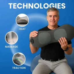 Okayso 3 in 1 Lumbar Support Pillow Adjustable Height Back Massager Waist Pillow with Heat Memory Foam Back Pillow