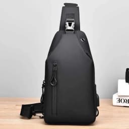 Men Bag Fashion New Solid Color Men Chest Bag Outdoor Casual Fashion One Shoulder Crossbody Bag Nylon USB Charging Shoulder Bags