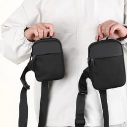 Men Waterproof Sling Chest Pack Fashion Small Black Crossbody Shoulder Zipper Bag Travel Workout Handbag Messanger Bag for Men