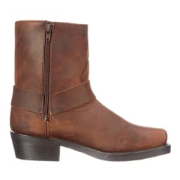 Men's Leather Boots Side Zipper Western Cowboy Boots Retro Men's Short Boots Lightweight Comfort Outdoors Boots Large Size 48