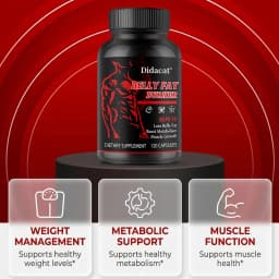 Stimulant-Free Men's Belly Fat Burner Capsules, Boost Metabolism, Burn Stubborn Fat, Tighten Abs, Preserve Muscle, Caffeine-Free