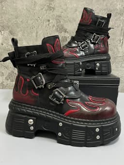 Men's 2024 Winter New Thick-soled Inner Heightening Fashion Fried Street Personality High-top Leather Boots