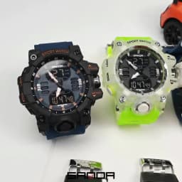 SANDA Dual Display Men Watches Waterproof Sports Watch Military Man Alarm Stopwatch Quartz Wristwatch Male LED Digital Clock6126