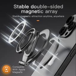 For Magsafe Foldable Double Sided Magnetic Phone Holder For iPhone Xiaomi Universal Folding Car Holder Magnetic Smartphone Stand