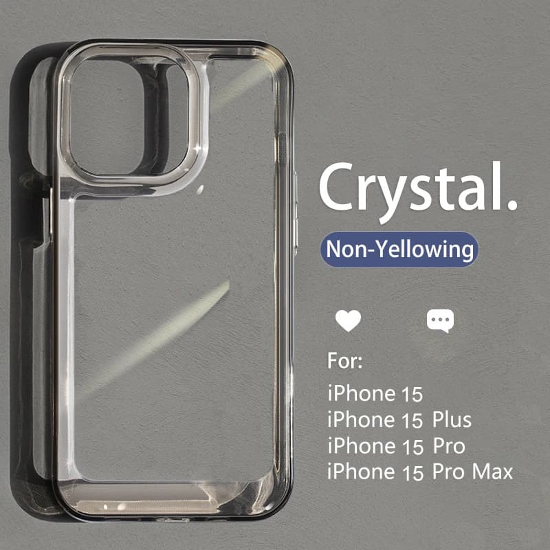 Luxury Transparent Shockproof Armor Case for iPhone 17 Air 16 15 14 Plus 13 12 Mini 11 Pro Max Clear Bumper Hard Acrylic Cover