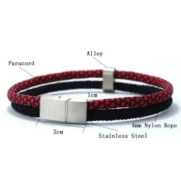 Noter New Fashion Mens Paracord Bracelet Stainless Steel Magent Buckle Wrap Braslet Gifts For Boyfriend Fabric Nautical Braclet