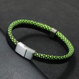 Noter New Fashion Mens Paracord Bracelet Stainless Steel Magent Buckle Wrap Braslet Gifts For Boyfriend Fabric Nautical Braclet