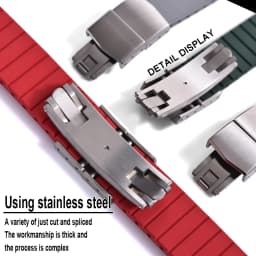 Original Stripess CTS FKM Rubber Watch Strap 20mm For D-elug FKM CTS Watchband Quick Release Silver Butterfly Buckle Cut To Size