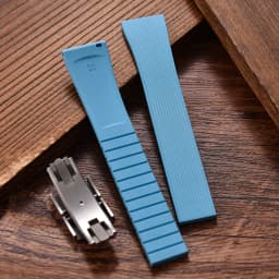 Original Stripess CTS FKM Rubber Watch Strap 20mm For D-elug FKM CTS Watchband Quick Release Silver Butterfly Buckle Cut To Size