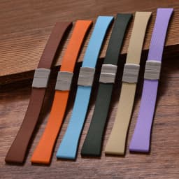 Original Stripess CTS FKM Rubber Watch Strap 20mm For D-elug FKM CTS Watchband Quick Release Silver Butterfly Buckle Cut To Size