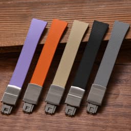 Original Stripess CTS FKM Rubber Watch Strap 20mm For D-elug FKM CTS Watchband Quick Release Silver Butterfly Buckle Cut To Size