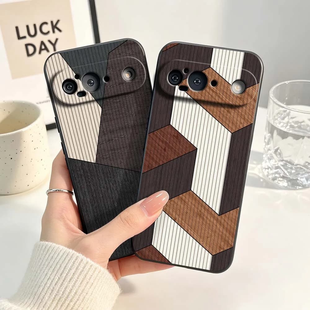 Vintage Wood Grain Pattern For Google Pixel 6 6A 7 7A 8 8A 9 10 10A Pro XL 2024 5G Black Soft Silicone Cover Phone Case