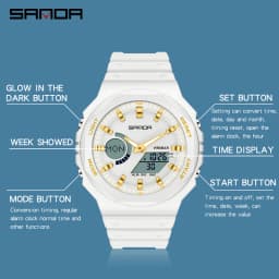 SANDA Outdoor Sports Watches Men Ms LED Digital Watches Military Waterproof Date Electronic Watch Boy Girl Relogio Masculino