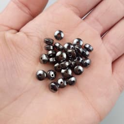 WLYeeS Geometry Cylinder Natural Black Hematite Beads Spacer Flat Round Loose Beads DIY Jewelry Bracelet Earring Pendant Making