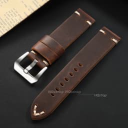 Vintage Crazy Horse Leather Watch Band Handmade Stitching Cowhide Strap for Panerai 18mm 20mm 22mm 24mm 26 Smartwatch Wristband