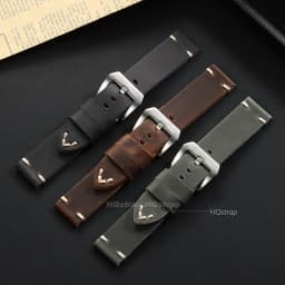 Vintage Crazy Horse Leather Watch Band Handmade Stitching Cowhide Strap for Panerai 18mm 20mm 22mm 24mm 26 Smartwatch Wristband