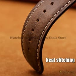Genuine Cowhide Leather Band for Omega Business Watch Band for Seiko 14/16/18/20/22/24mm Butterfly Buckle Stitching Brown Straps