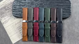 Genuine Cowhide Leather Band for Omega Business Watch Band for Seiko 14/16/18/20/22/24mm Butterfly Buckle Stitching Brown Straps