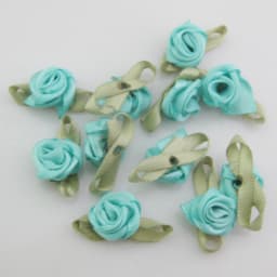 30 Colors For Choice 50Pcs Fashion Ribbon Rose Rosettes with Leaf Fabric Flowers Accessories DIY Crafts Sewing Supplies