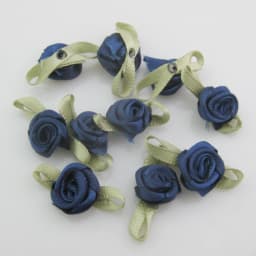 30 Colors For Choice 50Pcs Fashion Ribbon Rose Rosettes with Leaf Fabric Flowers Accessories DIY Crafts Sewing Supplies