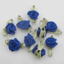 30 Colors For Choice 50Pcs Fashion Ribbon Rose Rosettes with Leaf Fabric Flowers Accessories DIY Crafts Sewing Supplies