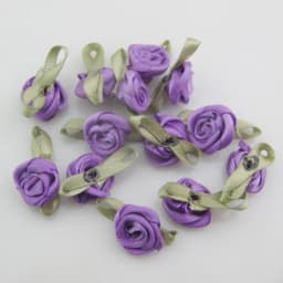 30 Colors For Choice 50Pcs Fashion Ribbon Rose Rosettes with Leaf Fabric Flowers Accessories DIY Crafts Sewing Supplies
