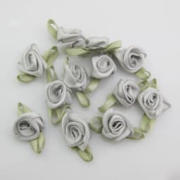 30 Colors For Choice 50Pcs Fashion Ribbon Rose Rosettes with Leaf Fabric Flowers Accessories DIY Crafts Sewing Supplies