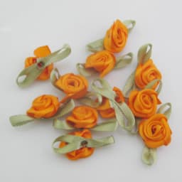 30 Colors For Choice 50Pcs Fashion Ribbon Rose Rosettes with Leaf Fabric Flowers Accessories DIY Crafts Sewing Supplies