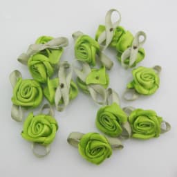 30 Colors For Choice 50Pcs Fashion Ribbon Rose Rosettes with Leaf Fabric Flowers Accessories DIY Crafts Sewing Supplies