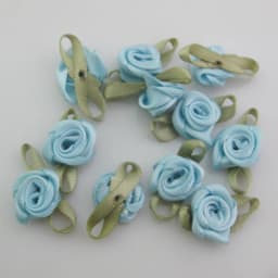 30 Colors For Choice 50Pcs Fashion Ribbon Rose Rosettes with Leaf Fabric Flowers Accessories DIY Crafts Sewing Supplies